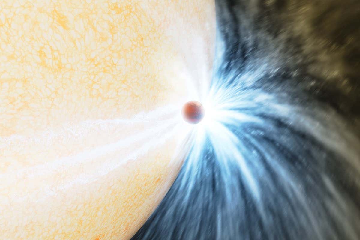 Artist's impression of a planet skimming the surface of its star